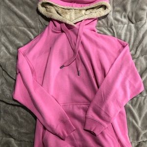 NWOT Women’s Aerie Pink Fur Hoodie size XS